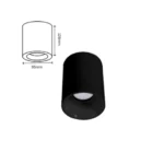 24w black surface downlight – front view