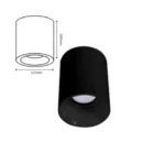 33w black surface downlight – front view