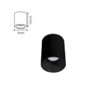 9w black surface downlight – front view